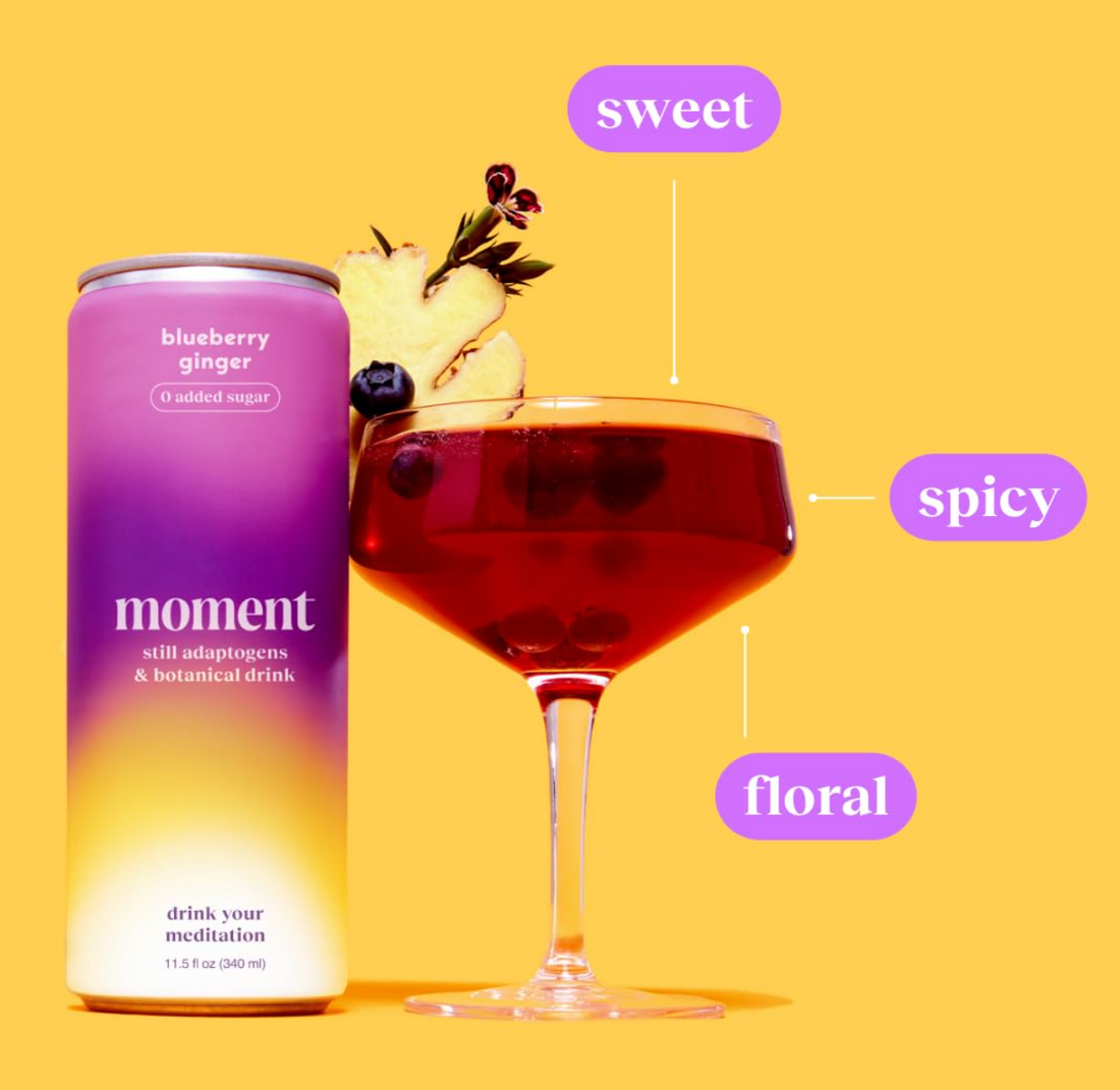 Moment Adaptogen Drink – Blueberry Ginger (12-Pack)